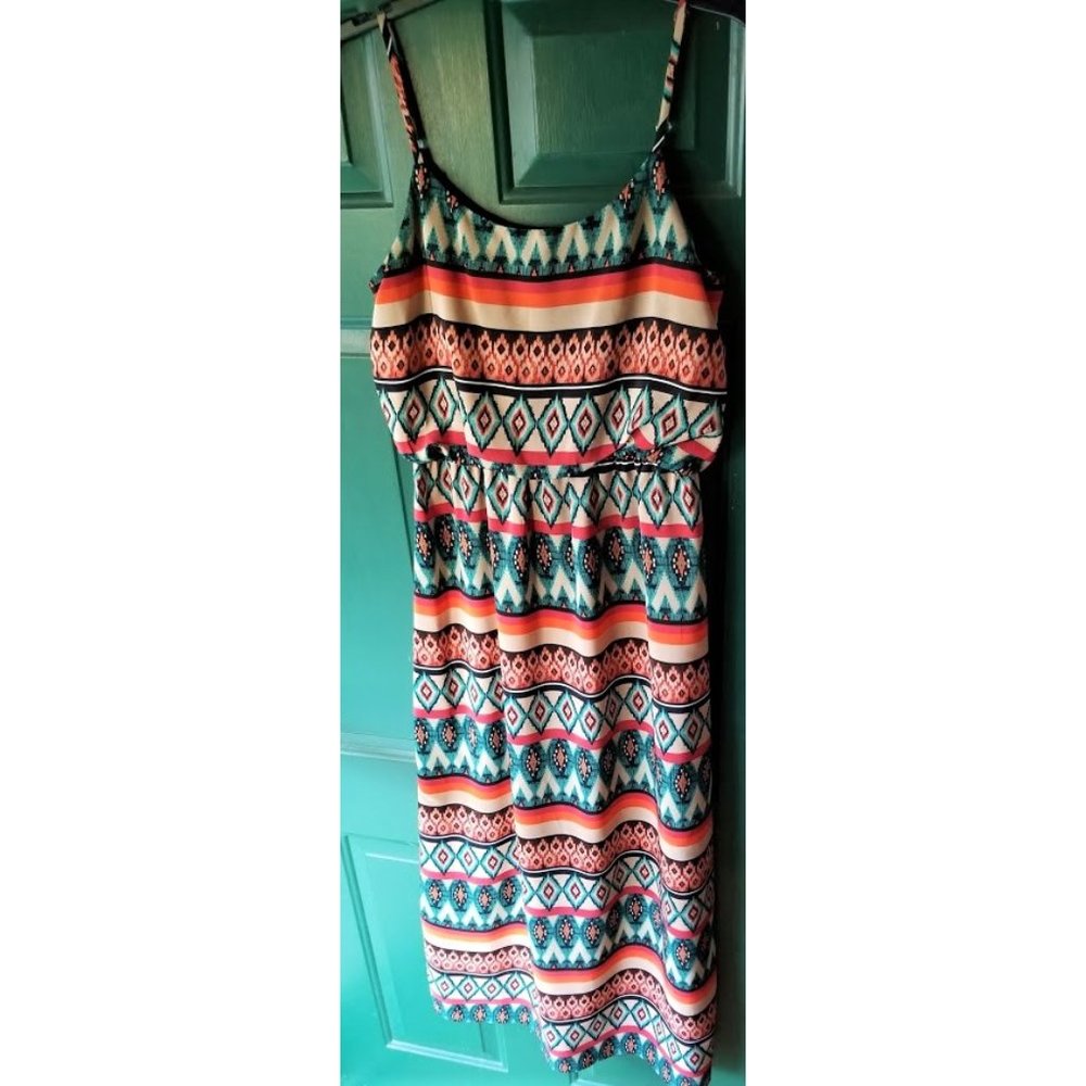 Bright Tribal Print Maxi Dress